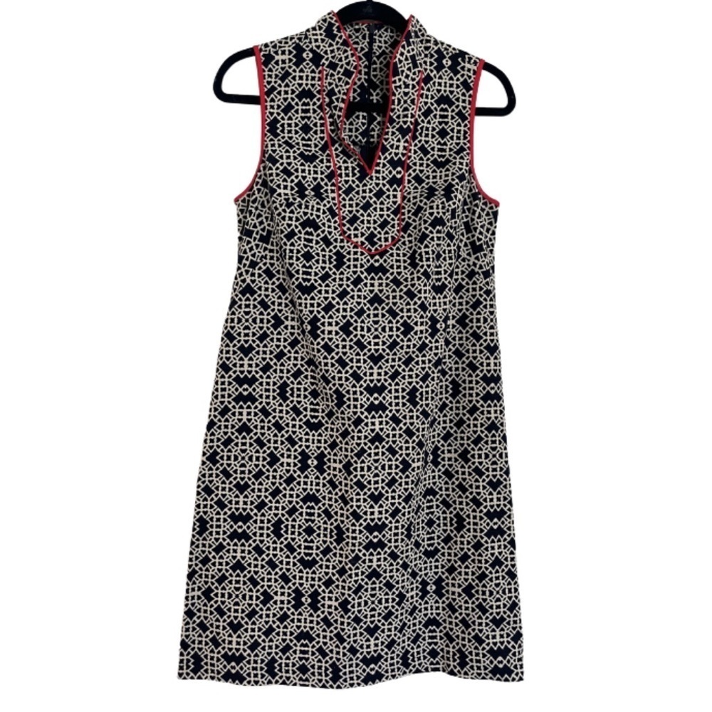 JH Jessica H Women’s Geometric Sleeveless Blue/White & Piny Dress size 6